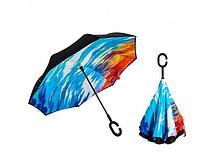 Умный двухсторонний зонт с обратным открыванием / краски