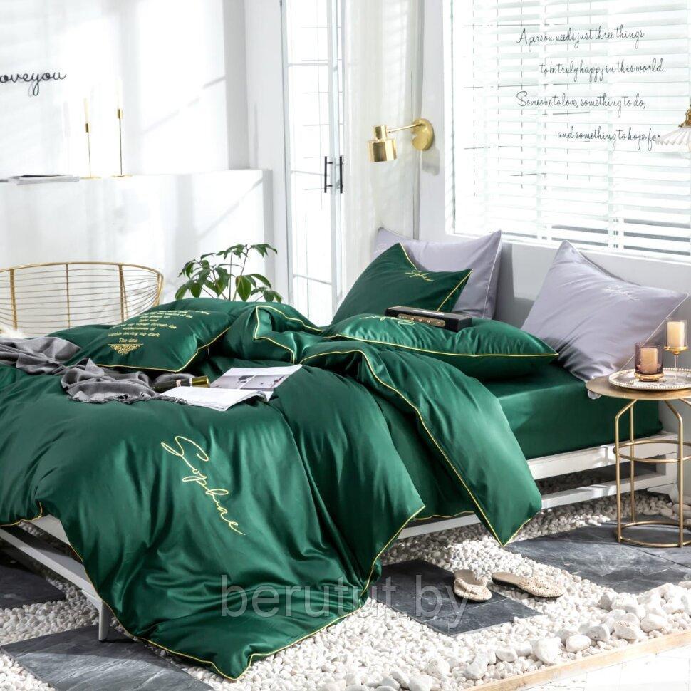 Комплект постельного белья 2-x спальный MENCY ЖАТКА Зеленый - фото 4 - id-p174173224