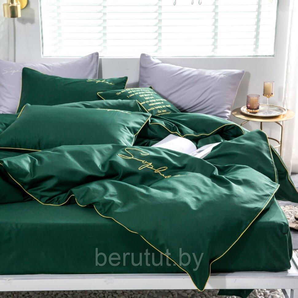 Комплект постельного белья 2-x спальный MENCY ЖАТКА Зеленый - фото 5 - id-p174173224