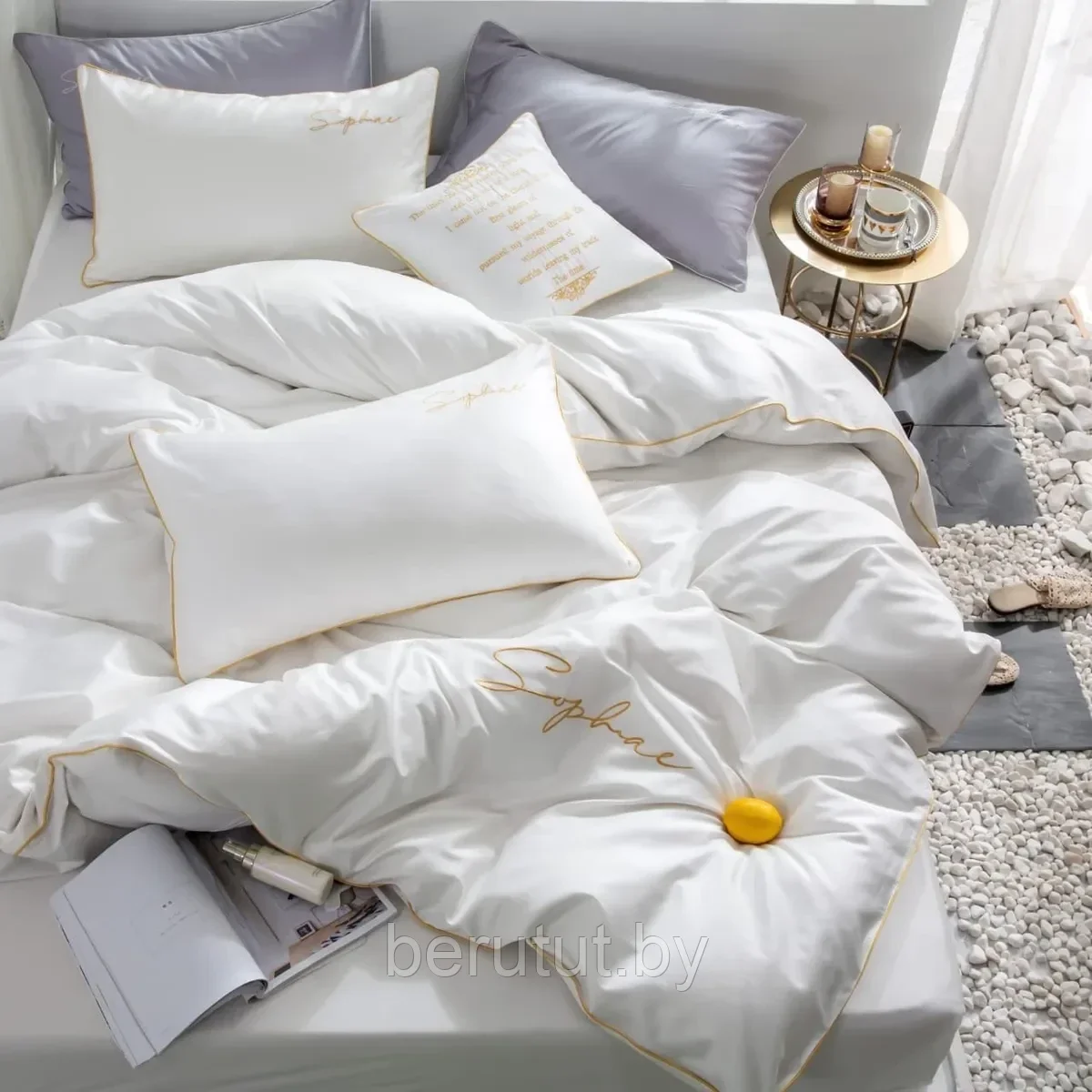 Комплект постельного белья 2-x спальный MENCY ЖАТКА Белый - фото 3 - id-p174173752