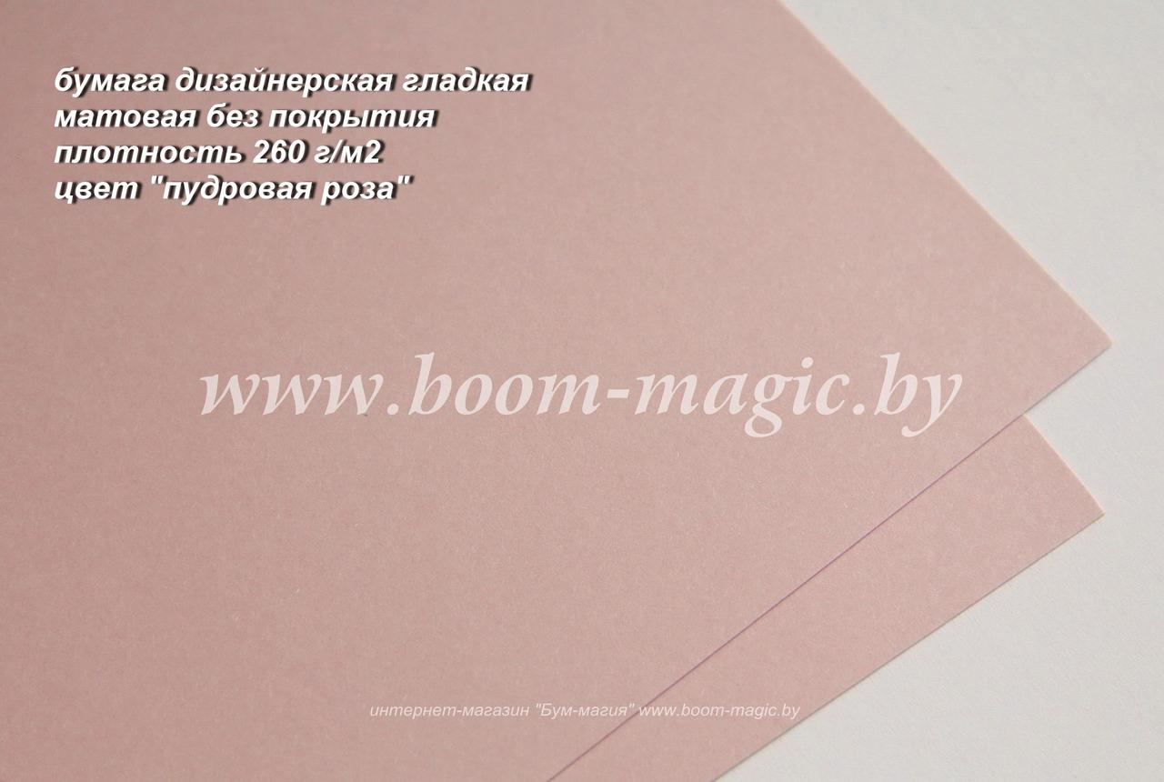 БФ! 32-101 бумага гладкая без покрытия, цвет "пудровая роза", плотность 260 г/м2, формат 70*100 см