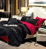 Комплект постельного белья 2-x спальный MENCY ЖАТКА Черный/красный, фото 2