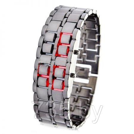 Led Watch - часы наручные "Самурай" серебристые с красными диодами - фото 1 - id-p167709906