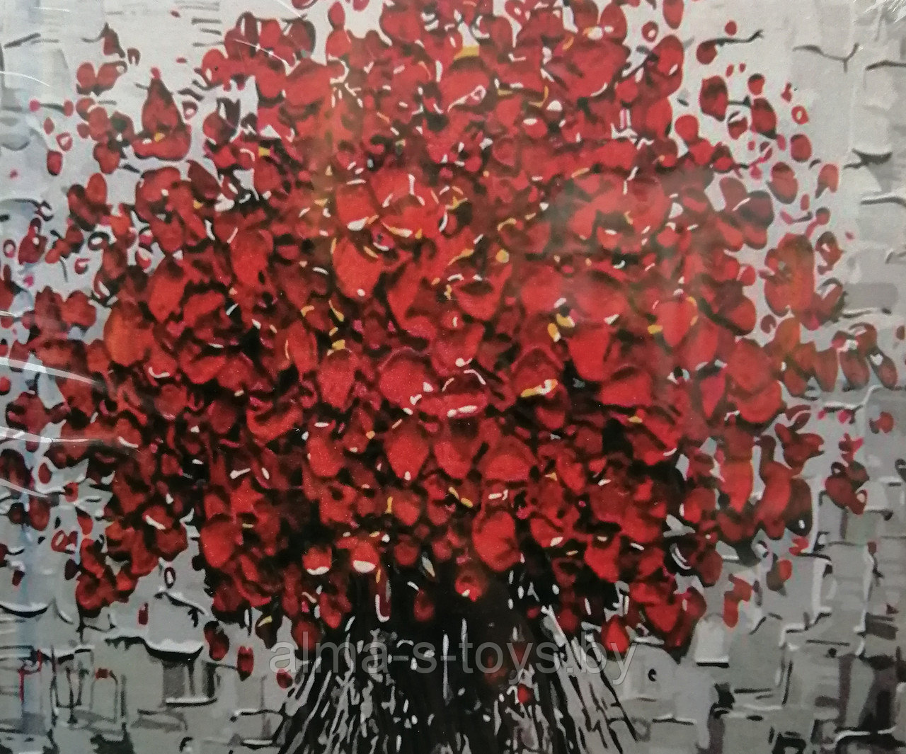 Рисование по номерам "Красные цветы", 40*50,на подрамнике