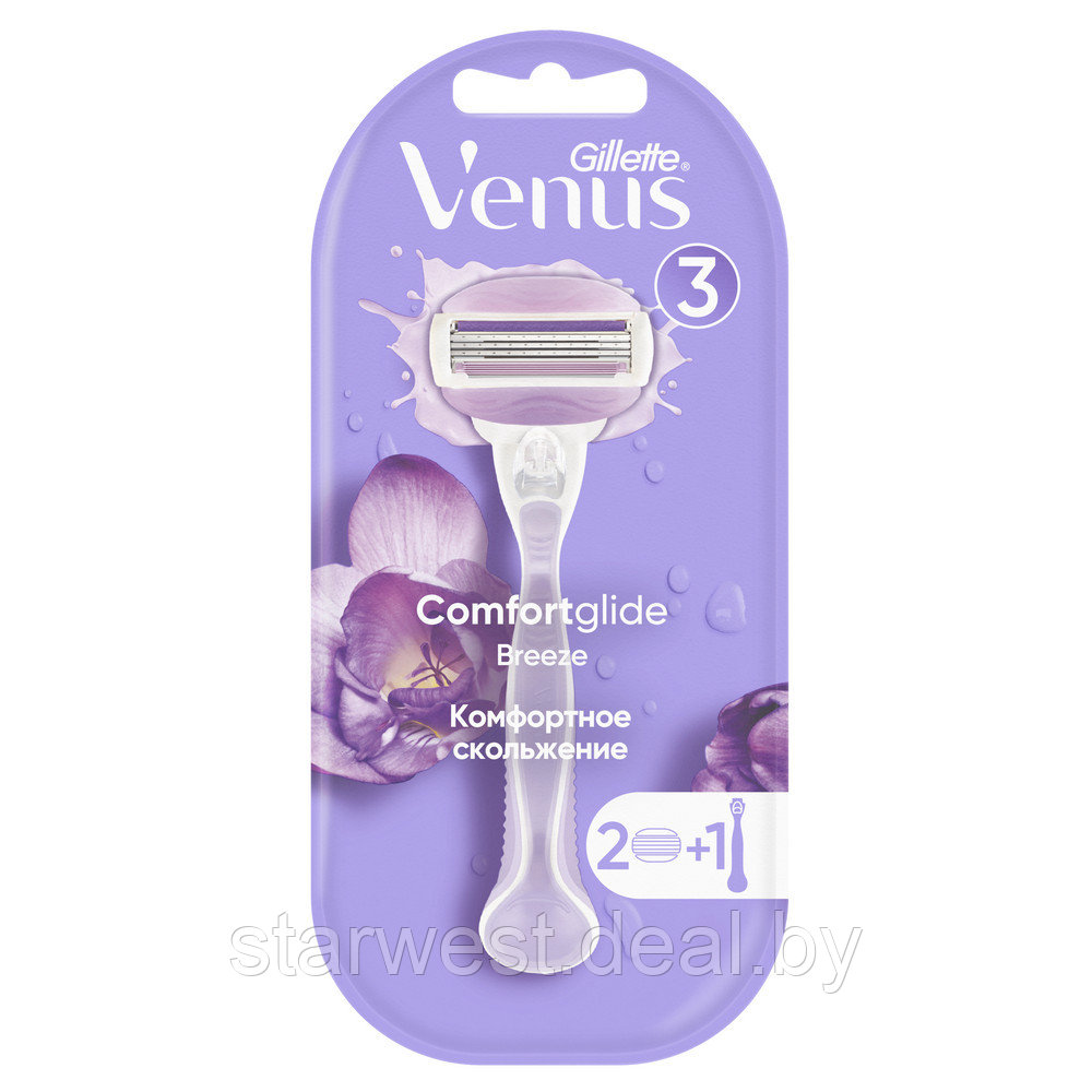 Gillette Venus Breeze Comfortglide с 2 кассетами Бритва / Станок для бритья женский - фото 1 - id-p133933911