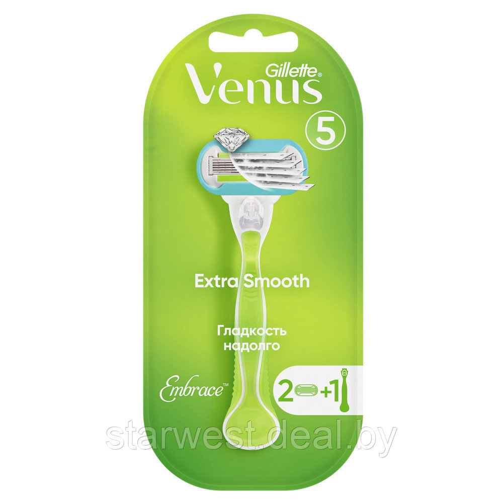 Gillette Venus Embrace Extra Smooth с 2 кассетами Бритва / Станок для бритья женский - фото 1 - id-p129865446