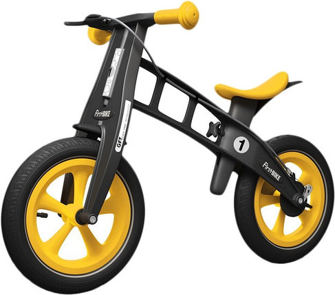 Беговел FirstBIKE Limited с тормозом (желтый), фото 2