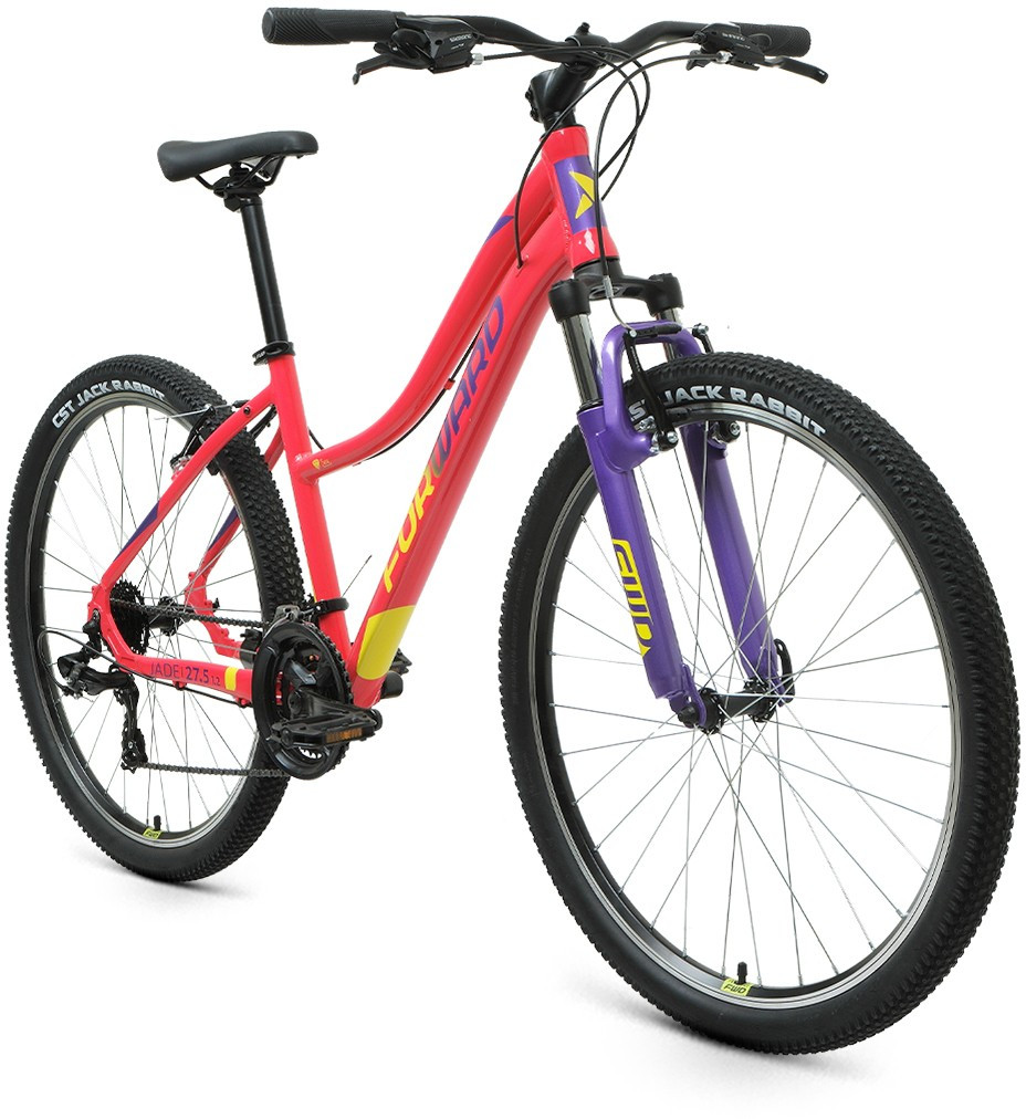 Горный велосипед хардтейл Forward JADE 27,5 1.0 (16.5 quot; рост) розовый/желтый 2022 год (RBK22FW27750) - фото 2 - id-p174193419