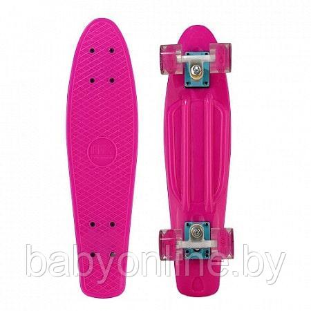 Скейтборд (пенни борд) размер 55см цвет розовый арт SK-02P - фото 1 - id-p174226375