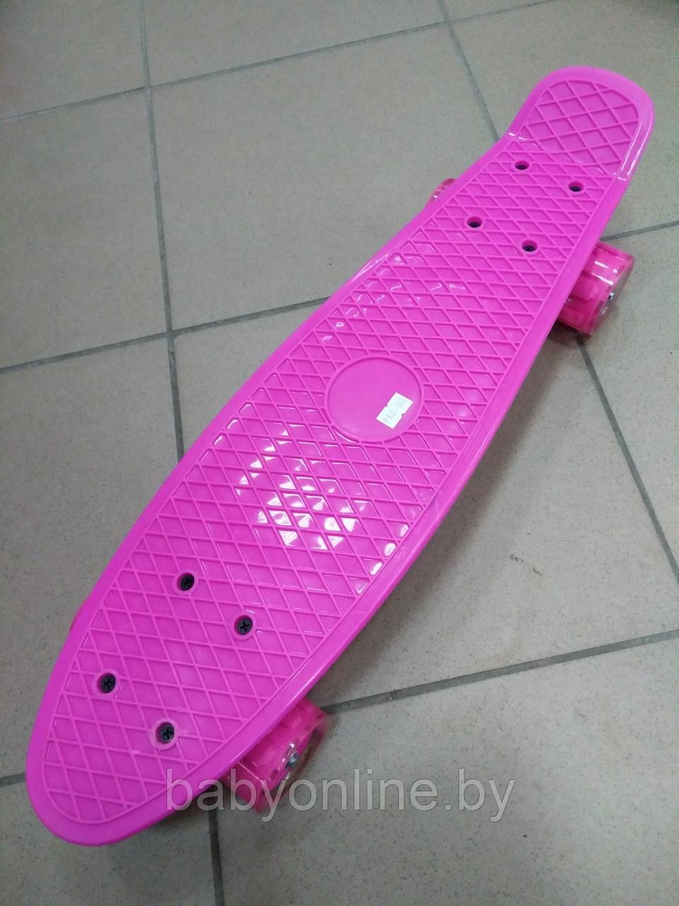 Скейтборд (пенни борд) размер 55см цвет розовый арт SK-02P - фото 2 - id-p174226375