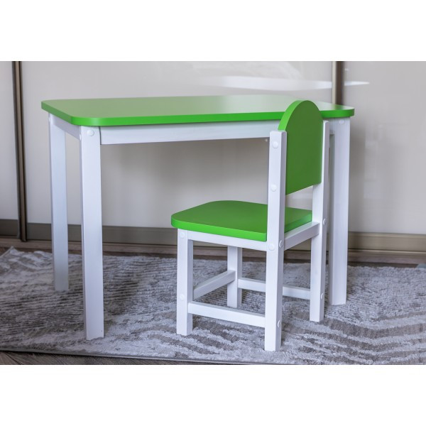 Комплект мебели для детей столик и стульчик «Дракоша» арт. KMD-705050. Цвет зеленый с белым. - фото 3 - id-p174232631