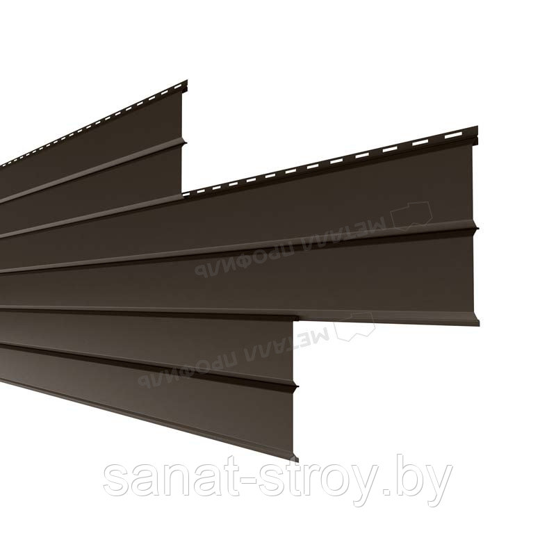 Сайдинг Lбрус-XL-В-14х335 (ПЭ-01-1014-0.45) RR 32 Темно-коричневый