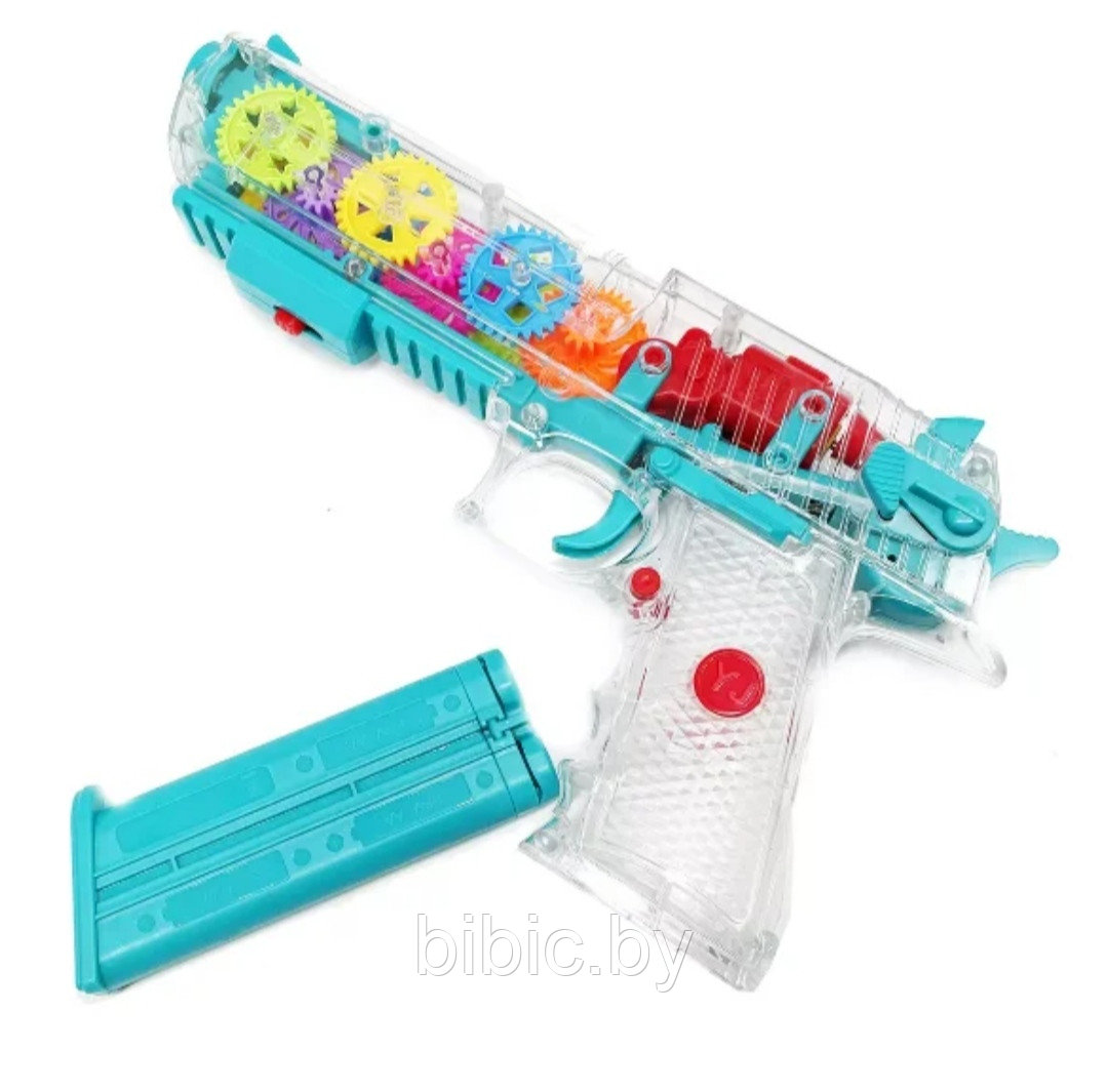 Прозрачный интерактивный игрушечный пистолет Gear Light Gun ABC - фото 1 - id-p174233949