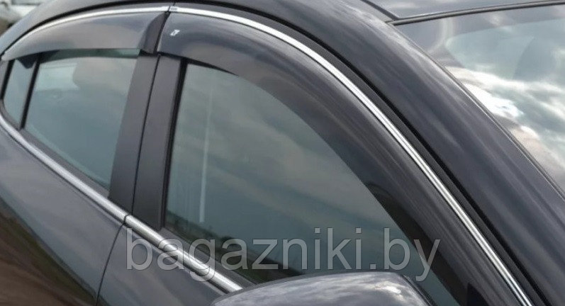 Ветровики клеящиеся Cobra tuning BMW X6 (E71/E72) 2008-2012; 2012-2014 с хромом - фото 1 - id-p174239107