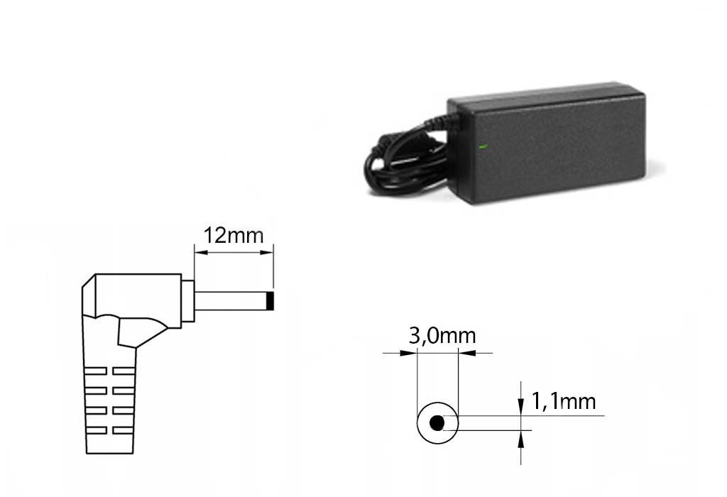 Зарядка (блок питания) для ноутбука Asus 19V 2.37A 45W, штекер 3.0x1.1 мм - фото 1 - id-p127164659