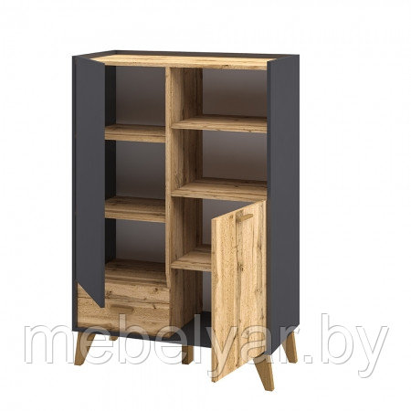 Шкаф комбинированный МН-036-07(1)Мебель Неман Сканди Графит - фото 2 - id-p174254143
