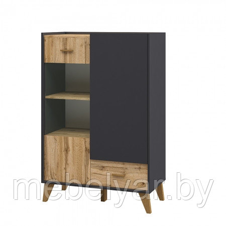 Шкаф комбинированный МН-036-08(1)Мебель Неман Сканди Графит