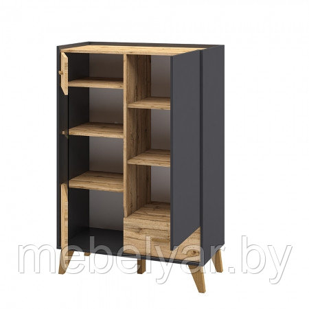 Шкаф комбинированный МН-036-08(1)Мебель Неман Сканди Графит - фото 2 - id-p174254395