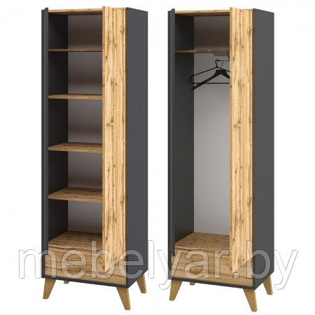 Шкаф комбинированный МН-036-09(1) Мебель Неман Сканди Графит - фото 2 - id-p174254902