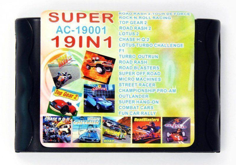 Картридж Sega 19в1 (AC-19001), Road Rush 1,2,3/Rock N'roll Racing/Top Gear/F1/Street Racer/Outlander и др. - фото 9 - id-p174256490
