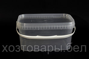 Ведро-контейнер пищевой с крышкой 3.3 л прозрачное 250мм*158мм