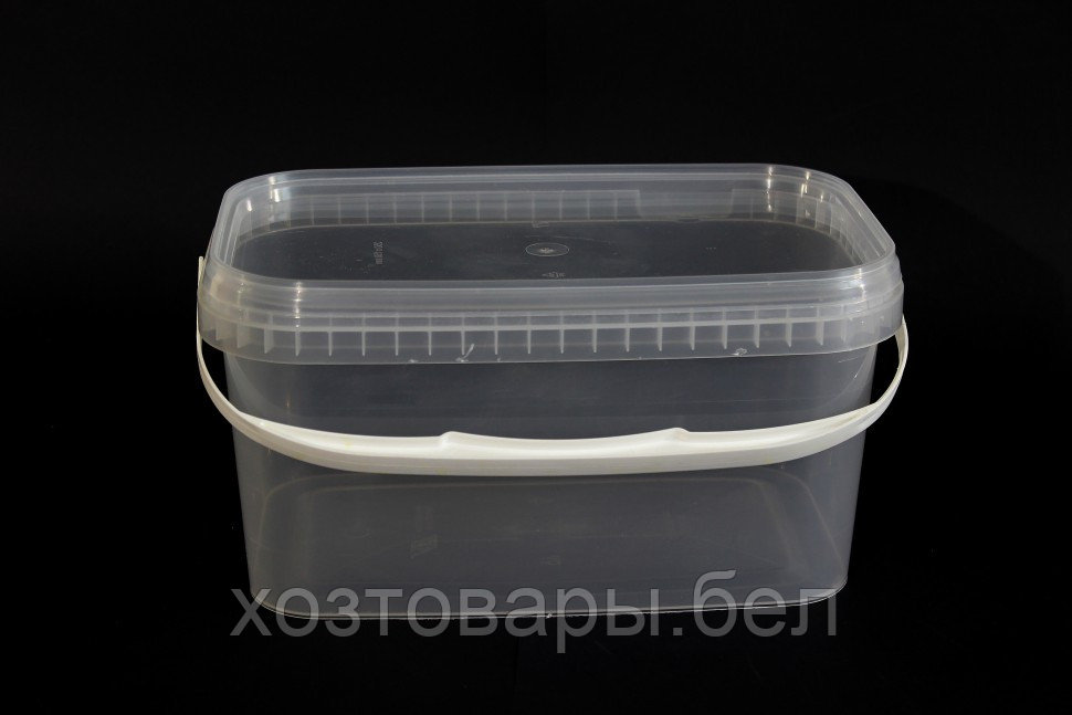 Ведро-контейнер пищевой с крышкой 3.3 л прозрачное 250мм*158мм - фото 1 - id-p174256649