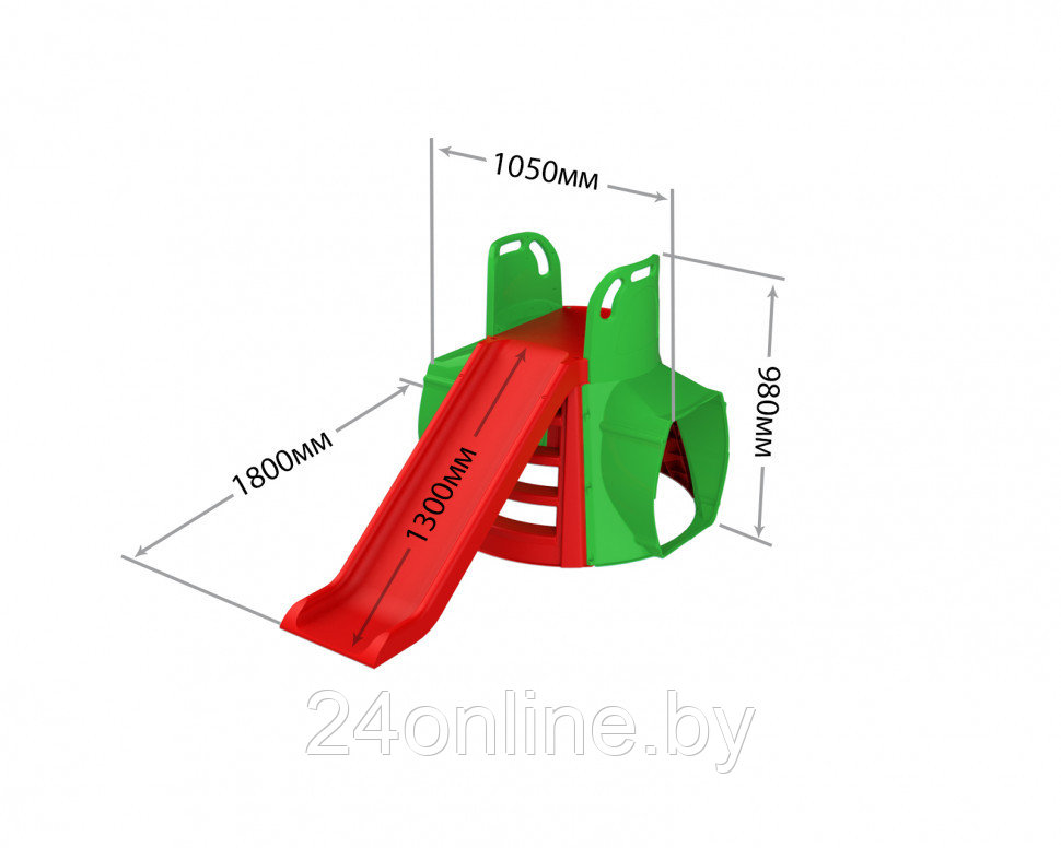 Горка для катания с тоннелем Doloni красно-зеленая 01470/13 - фото 2 - id-p174257314