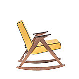Кресло-качалка Вест Орех, ткань Fancy 48, кант Fancy 37, фото 4