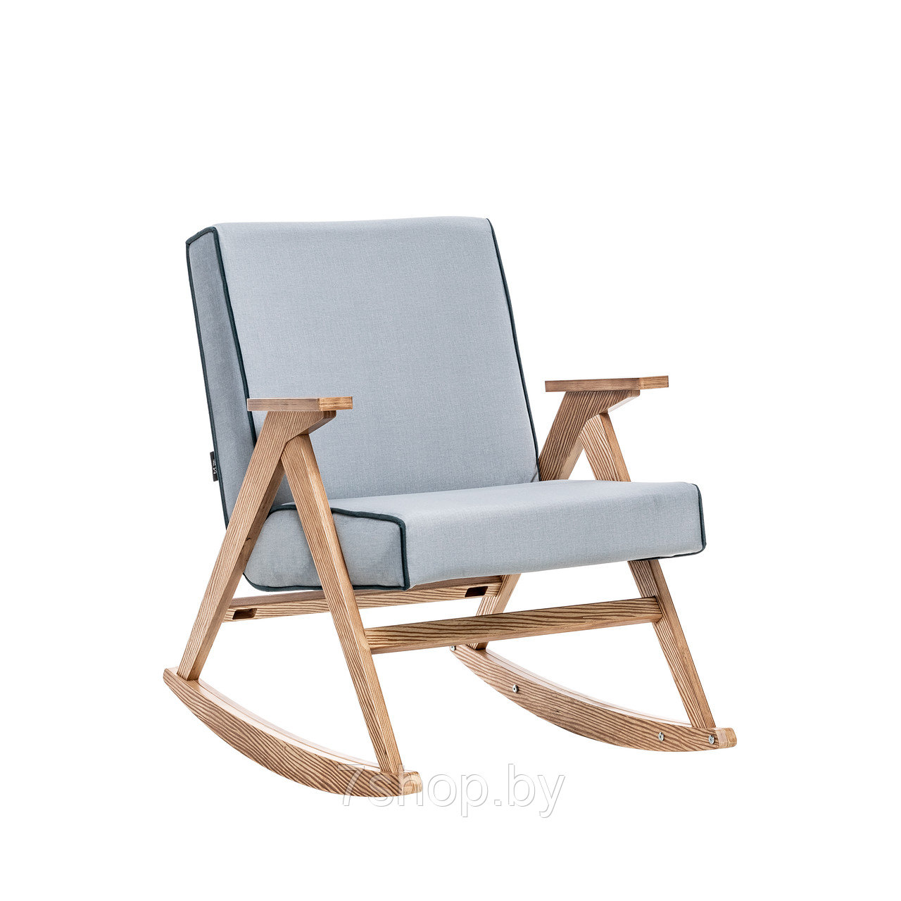 Кресло-качалка Вест Дуб Шпон, ткань Fancy 85, кант Fancy 37 - фото 1 - id-p174252630