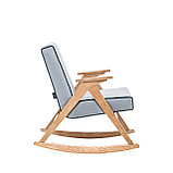 Кресло-качалка Вест Дуб Шпон, ткань Fancy 85, кант Fancy 37, фото 2