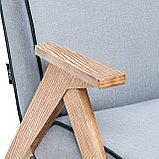 Кресло-качалка Вест Дуб Шпон, ткань Fancy 85, кант Fancy 37, фото 7