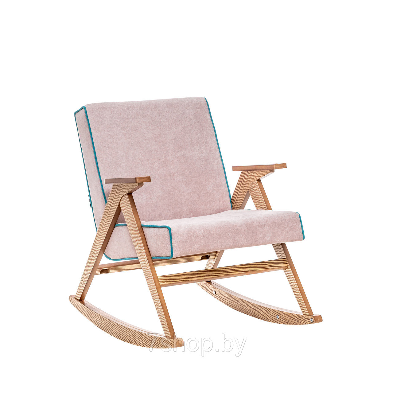Кресло-качалка Вест Дуб, ткань Soro 61, кант Soro 86 - фото 1 - id-p174252632