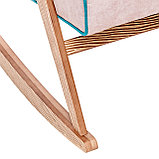Кресло-качалка Вест Дуб, ткань Soro 61, кант Soro 86, фото 5