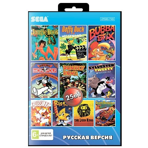 Картридж Sega 25в1 (BS-25001), Jungle Book/Lion King/Asterix/Donkey Kong/Bubsy 2/Tetris/Monopoly/Daffy и др. - фото 10 - id-p174263141