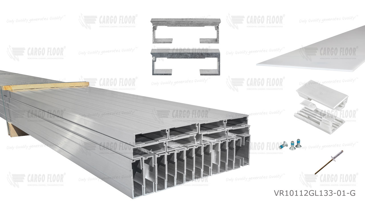 Cargo Floor ремонтный комплект 10 мм шаг 112 гладкий (алюминиевая торцевая заглушка) - фото 1 - id-p174263903