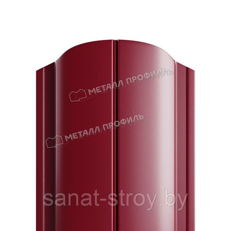 Штакетник металлический МП ELLIPSE-O 19х126 (ПЭД-01-3005\3005-0.45) RAL 3005/3005 Красное вино двухсторонний