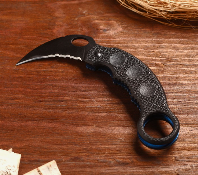 Нож - Керамбит черный (12 см) - фото 2 - id-p174275007