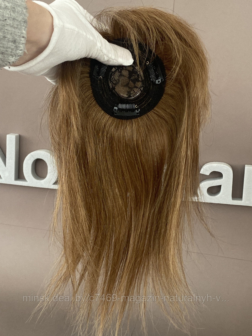 Накладки из натурального волоса с чёлкой (цвет 10 русый однотонный ) - фото 4 - id-p174175953