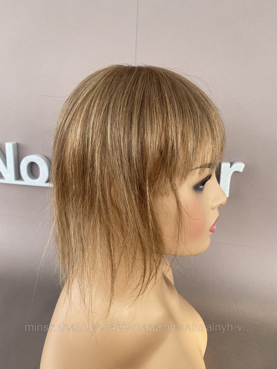 Накладки из натурального волоса с чёлкой (цвет 10 русый однотонный ) - фото 5 - id-p174175953