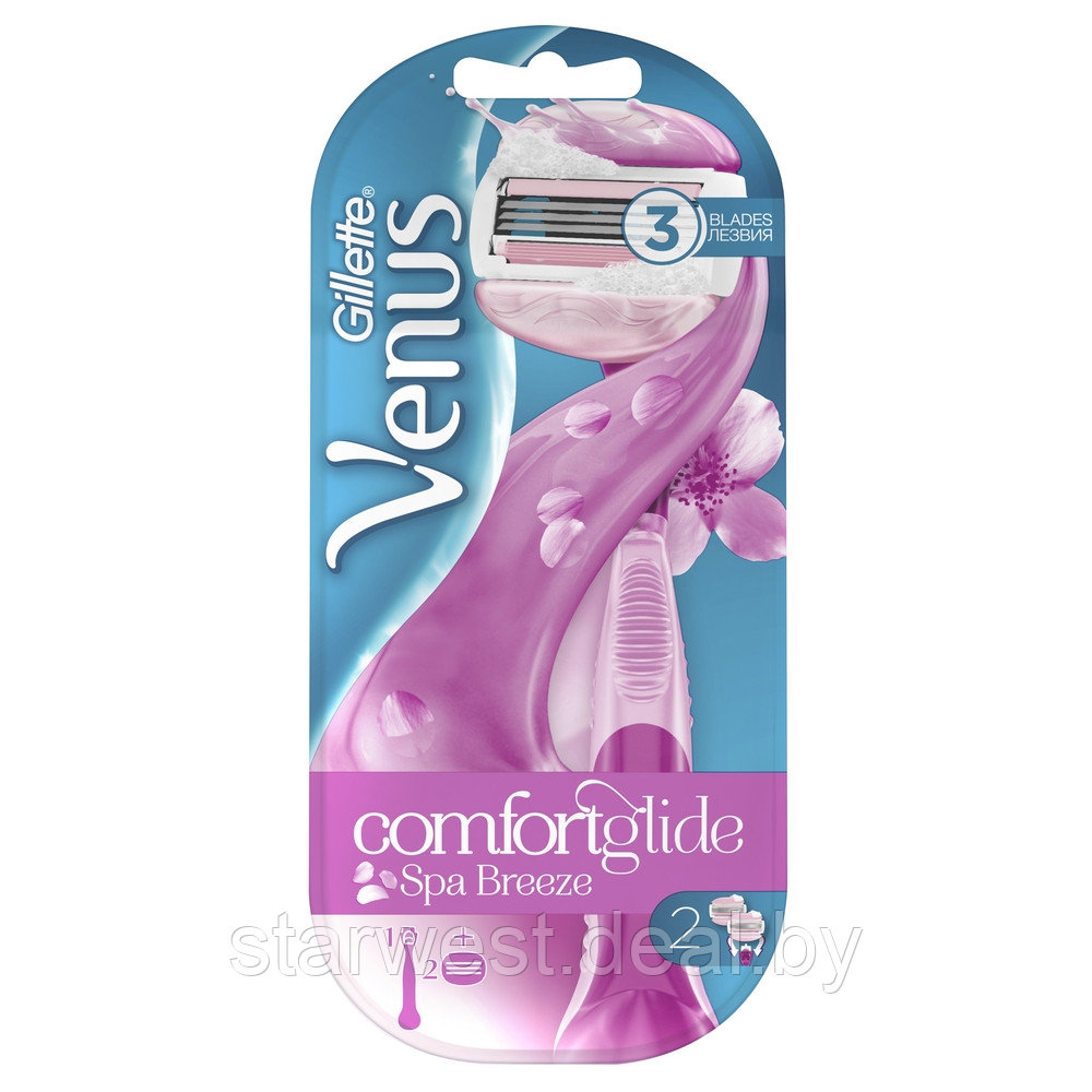 Gillette Venus Spa Breeze Comfortglide с 2 кассетами Бритва / Станок для бритья женский - фото 1 - id-p174305694