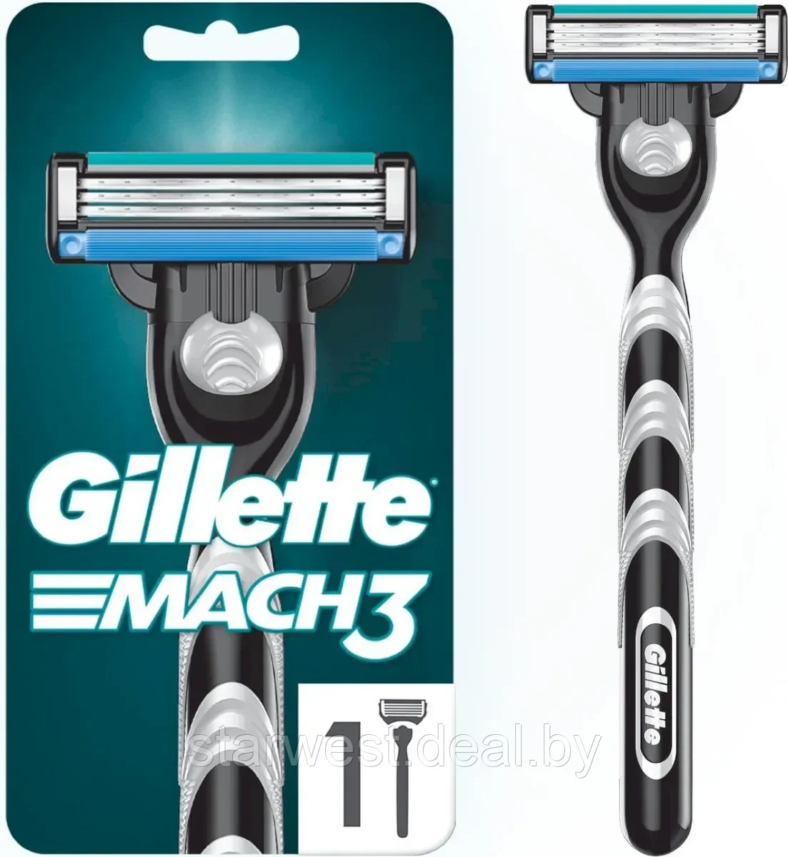 Gillette Mach 3 с 1 кассетой Бритва / Станок для бритья мужской