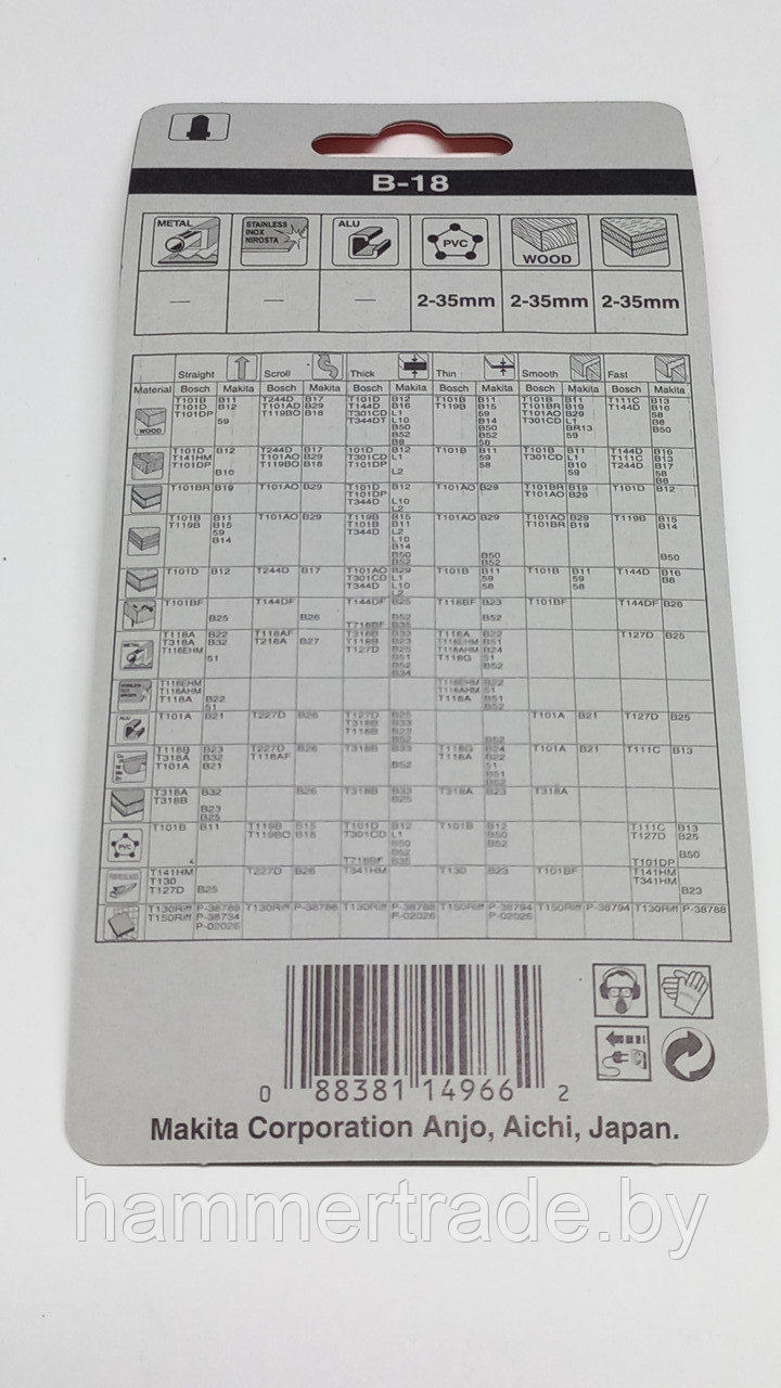 Пилки Makita для лобзика по дереву B-18, 5 шт. - фото 2 - id-p173255279