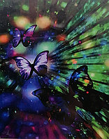 Алмазная мозаика 40 *50 "Бабочки в абстракции", на подрамнике