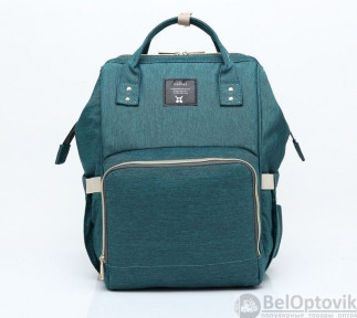 Сумка - рюкзак для мамы Baby Mo с USB / Цветотерапия, качество, стиль Изумрудный с карабином и креплением USB - фото 1 - id-p100726716