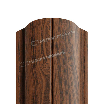 Штакетник металлический МП ELLIPSE-O 19х126 (ECOSTEEL-01-МореныйДуб-0.5), фото 2