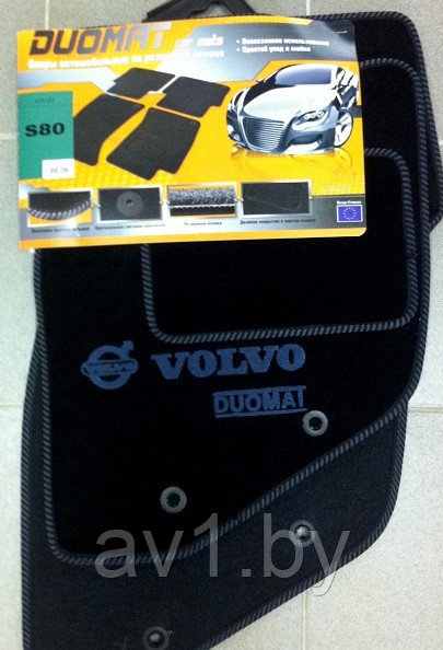 Коврики ворсовые Volvo S80 I (1998-2006) / Вольво S80 I (1998 - 2006) (Duomat)