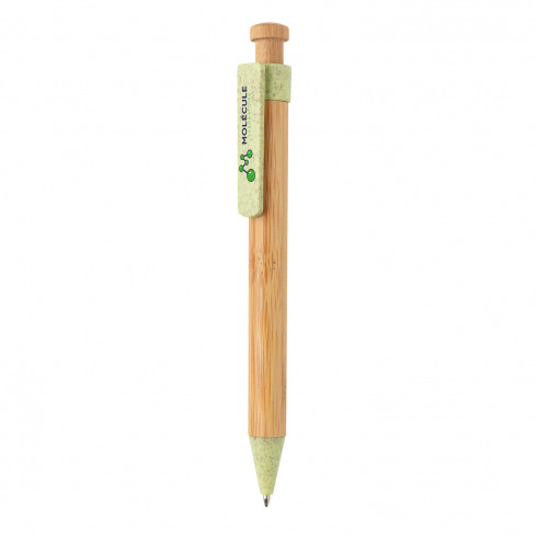 Бамбуковая ручка с клипом из пшеничной соломы - фото 3 - id-p174350489