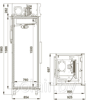 Холодильный шкаф Polair DР107-S без канапе, фото 2