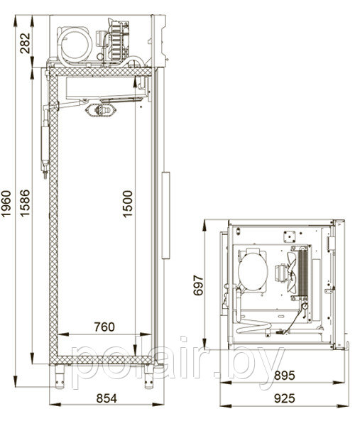 Холодильный шкаф Polair DР107-S без канапе - фото 2 - id-p174350522