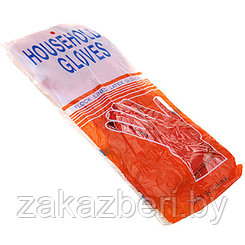 Перчатки хозяйственные, латексные, размер XL "Хозяюшка" с х/б напылением, 75гр, цвет красный, в пакете (Китай)